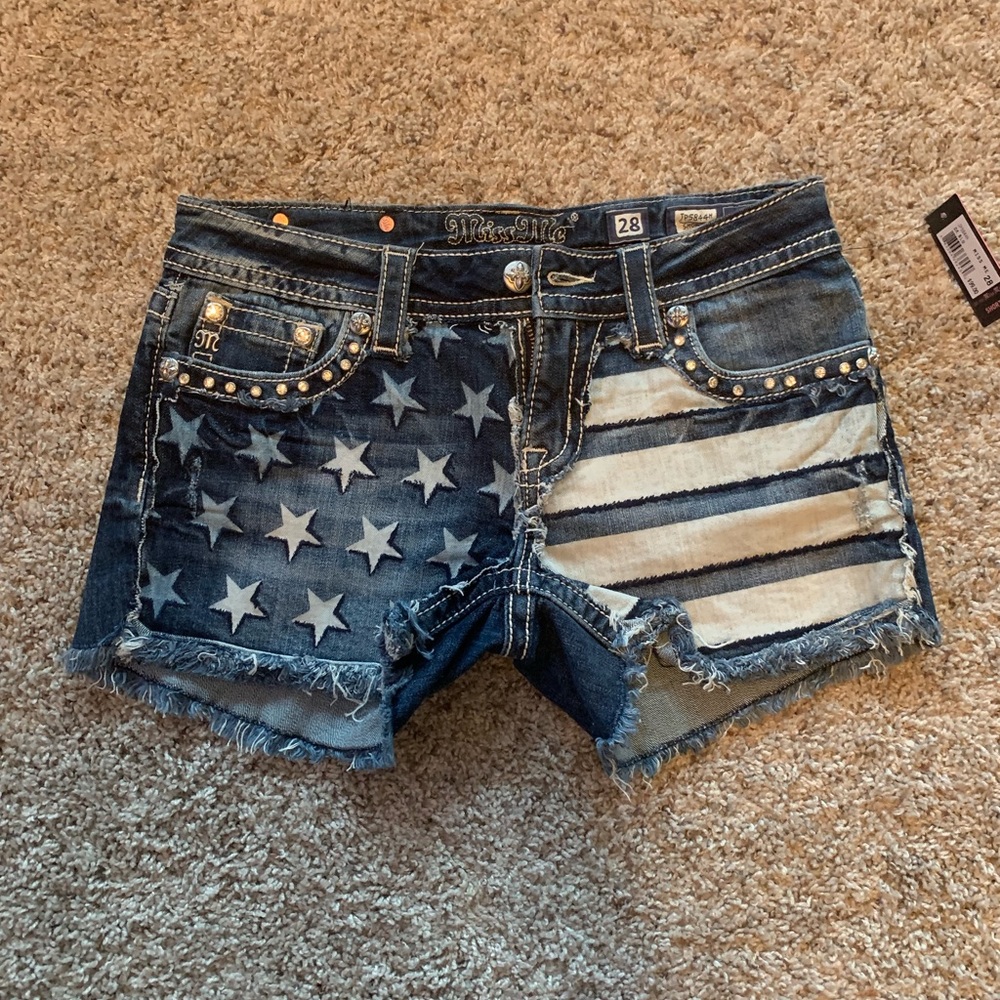 Miss Me American Flag Shorts